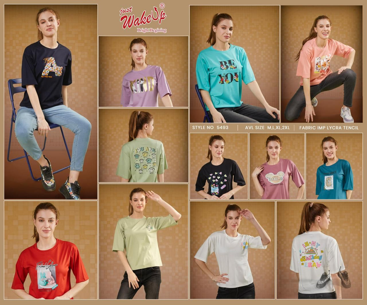5493 Wakeup Lycra Tencil Stylish Short Tops Wholesale Price