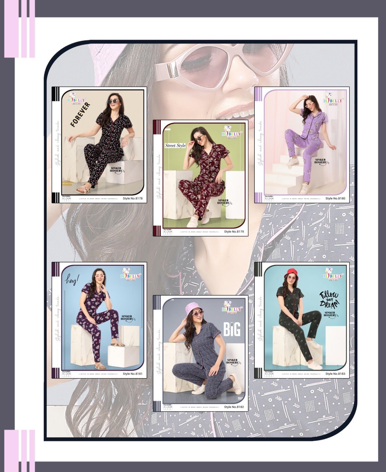 554 Belly Hosiery Sinker Collar Night Suits