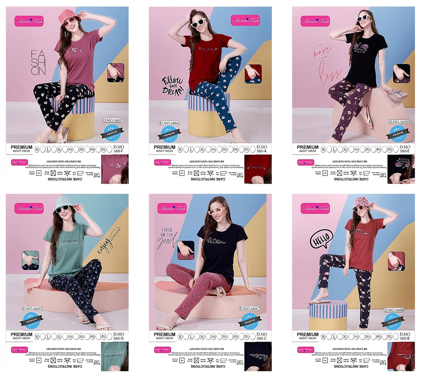 560 Kavyansika Hosiery Cotton Pyjama Night Suits Wholesale Price