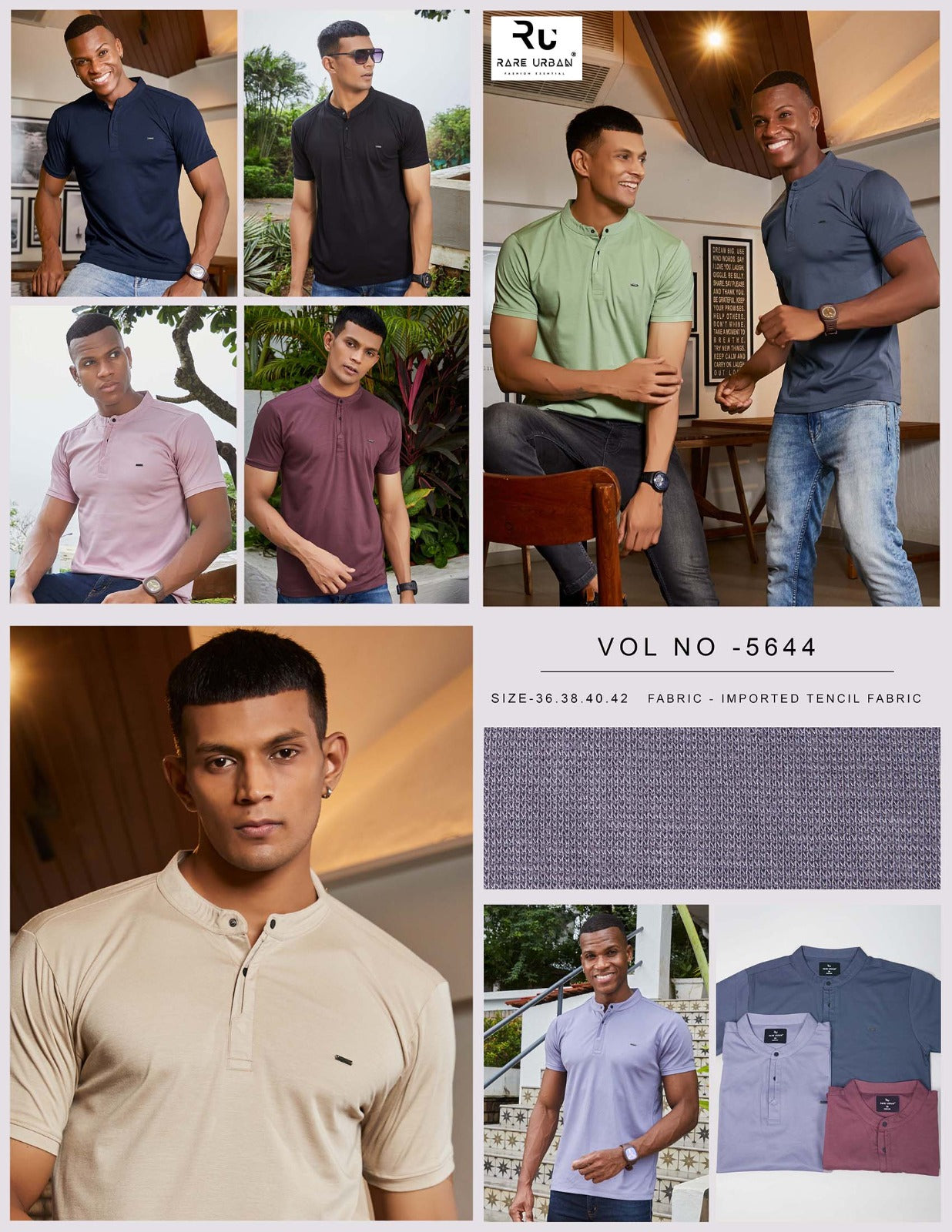 5644 Rare Urban Tencil Lycra Mens Tshirts Manufacturer Gujarat