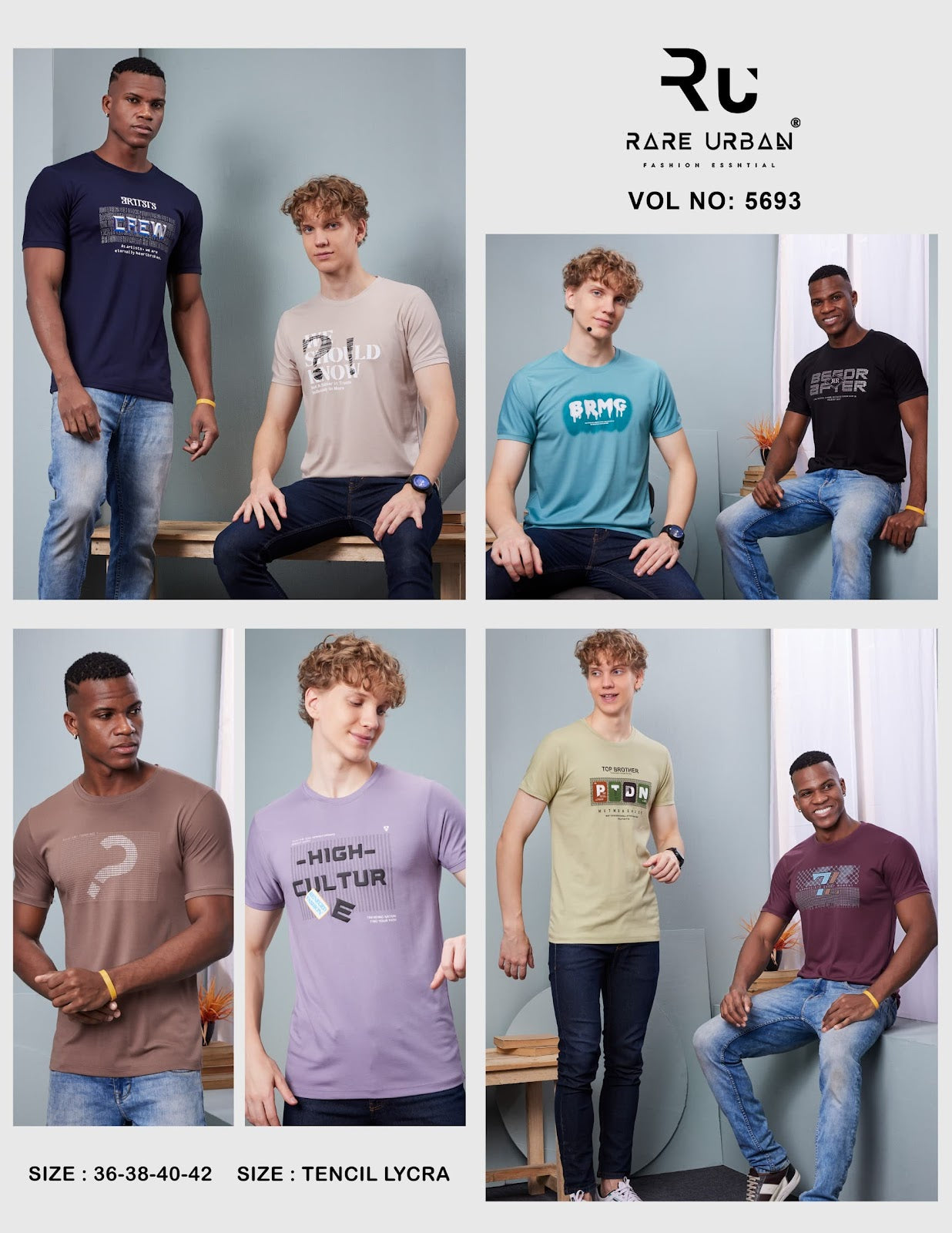 5693 Rare Urban Tencil Lycra Mens Tshirts Manufacturer