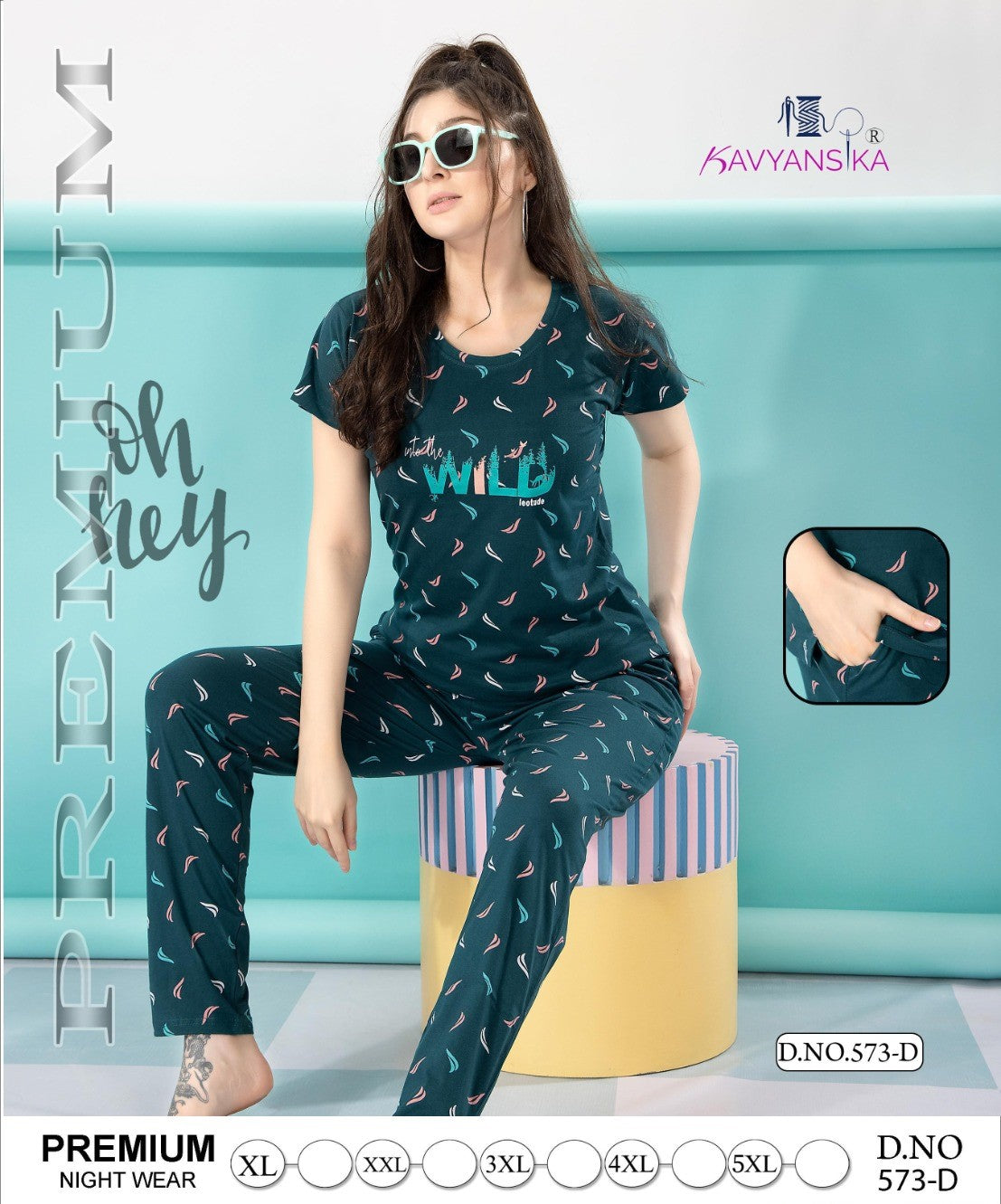573 Kavyansika Hosiery Cotton Pyjama Night Suits Supplier India