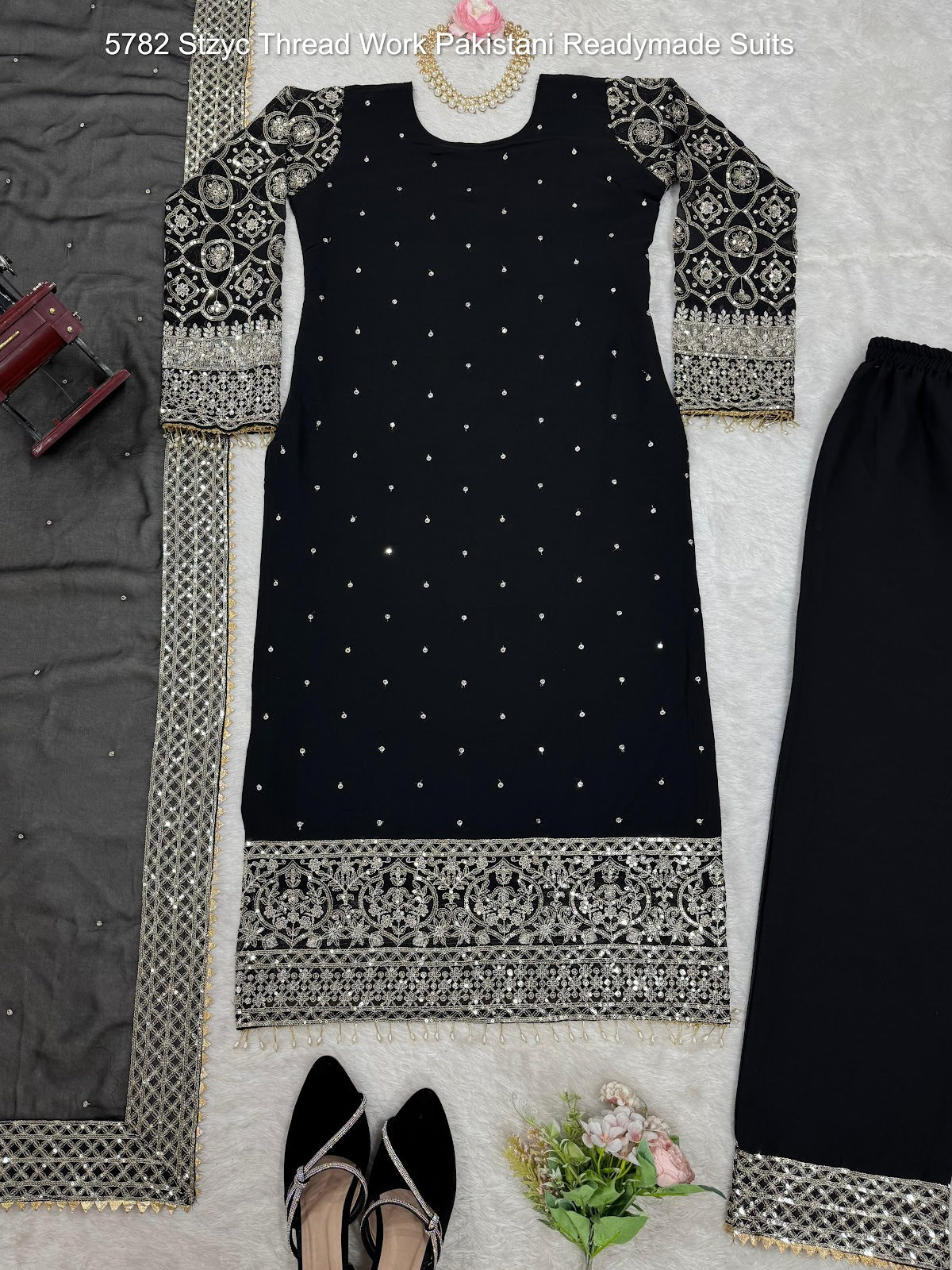 5782 Stzyc Faux Georgette Pakistani Readymade Suits Supplier India