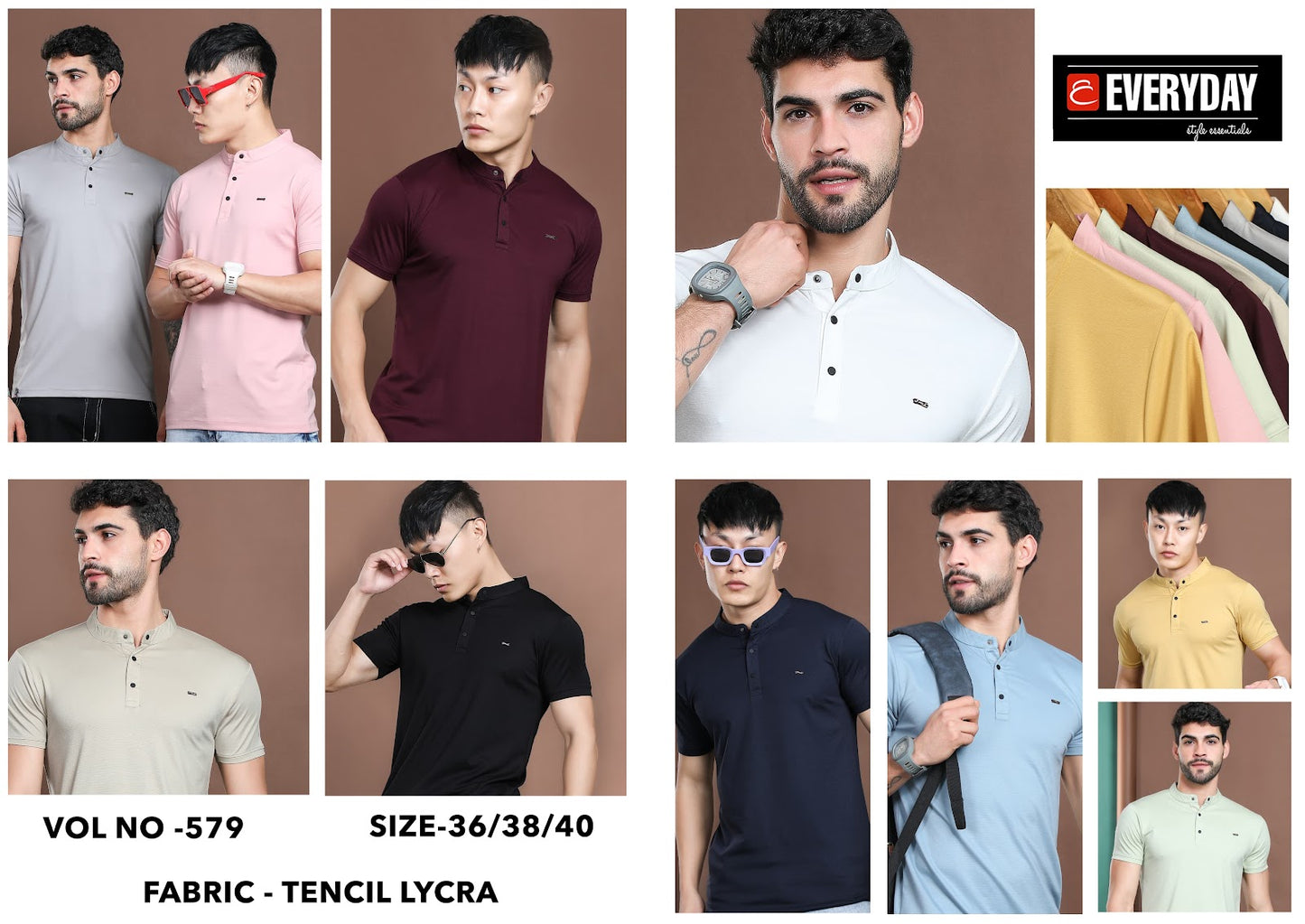 579 Everyday Tencil Lycra Mens Tshirts Wholesale Rate