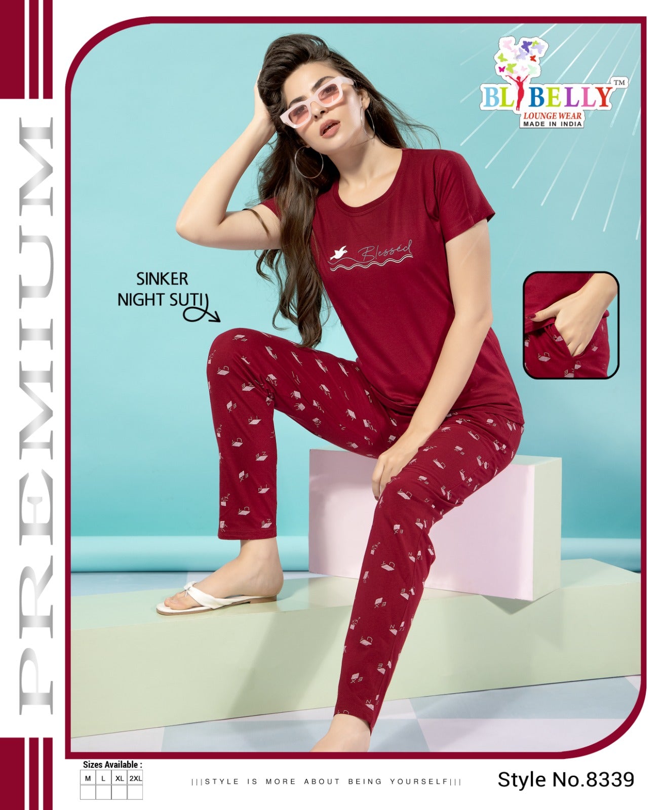 593 Belly Sinker Pyjama Night Suits Exporter India