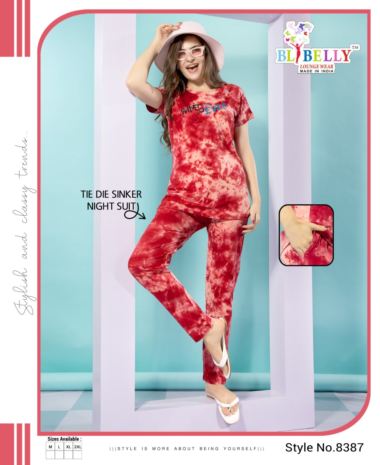 594 Belly Tie Dye Pyjama Night Suits Supplier Ahmedabad