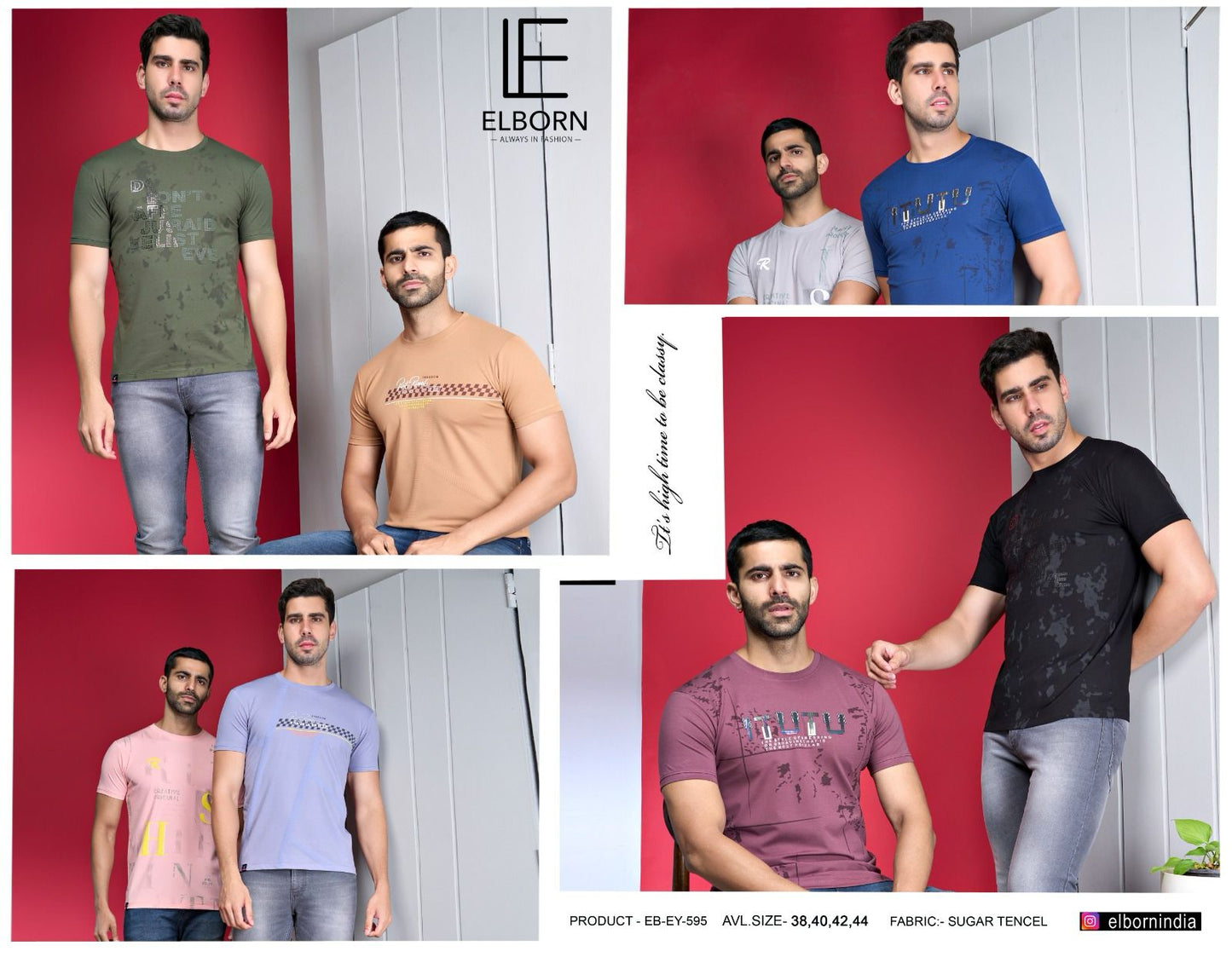 595 Elborn Tencil Lycra Mens Tshirts Supplier India