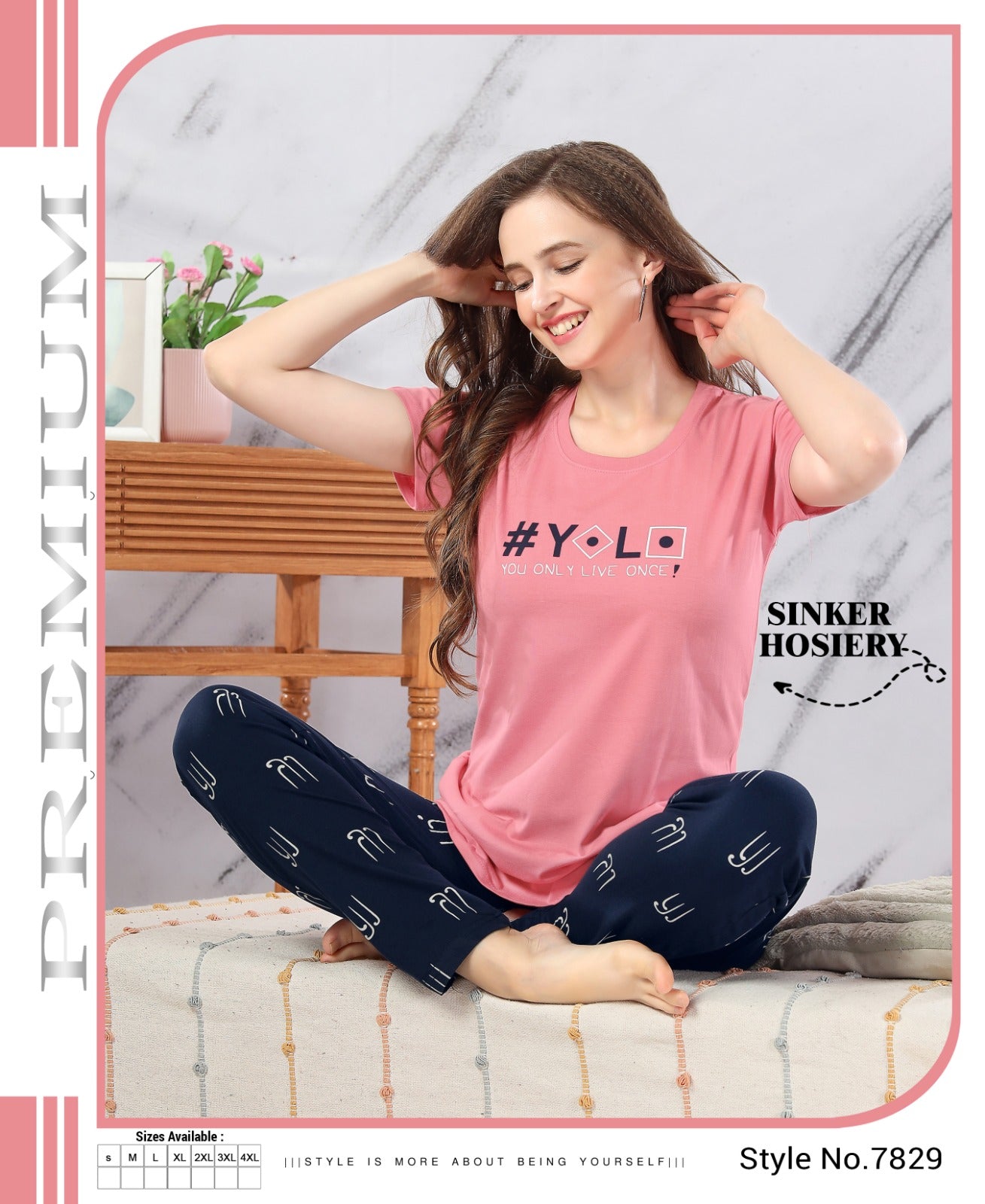 598 Belly Hosiery Sinker Pyjama Night Suits Supplier