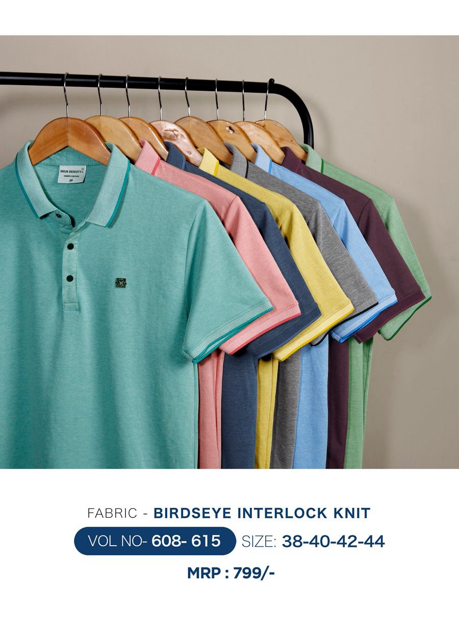 608-615 High Density Bird Eye Mens Tshirts Manufacturer India