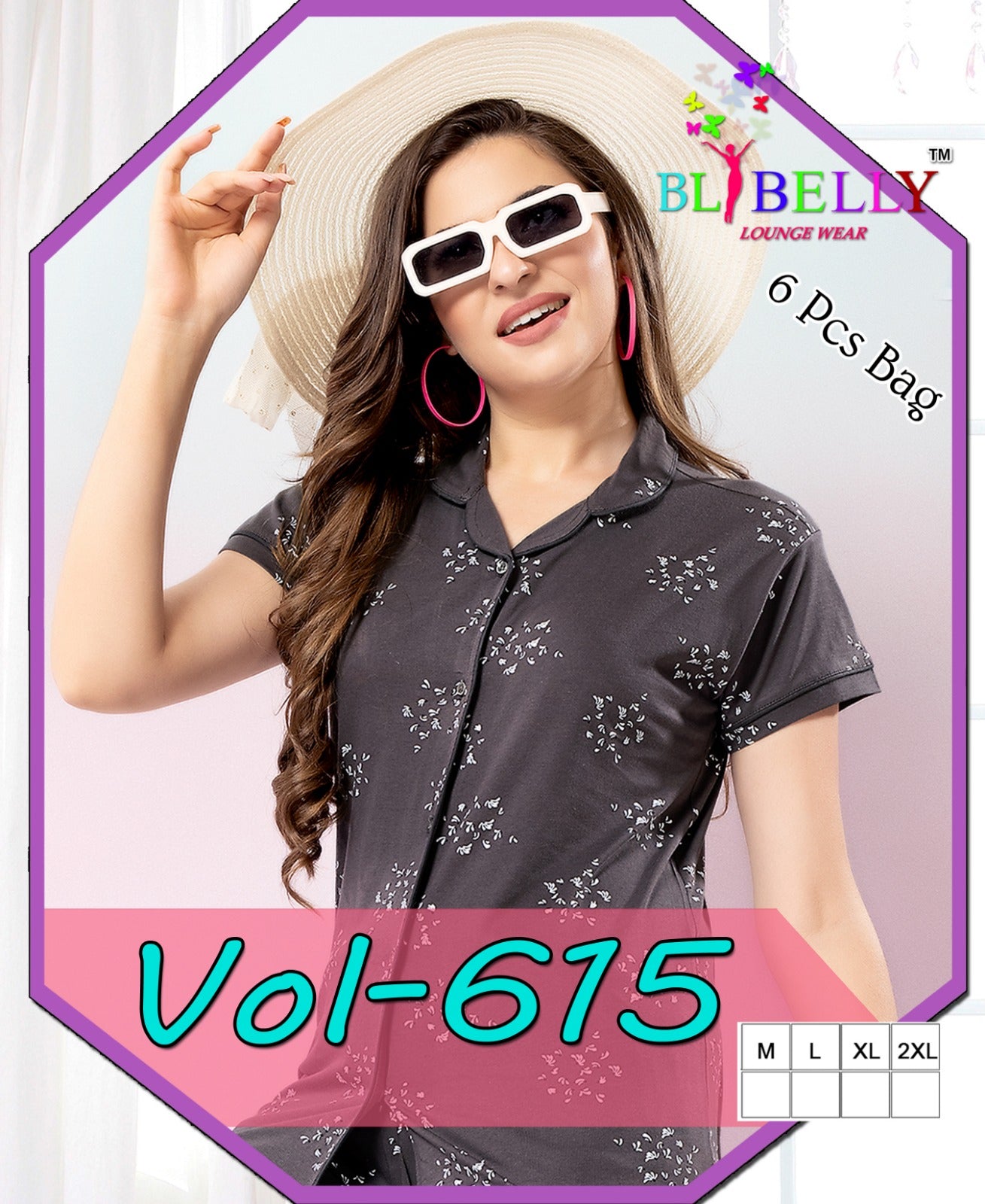 615 Printed Belly Sinker Collar Night Suits Manufacturer Ahmedabad
