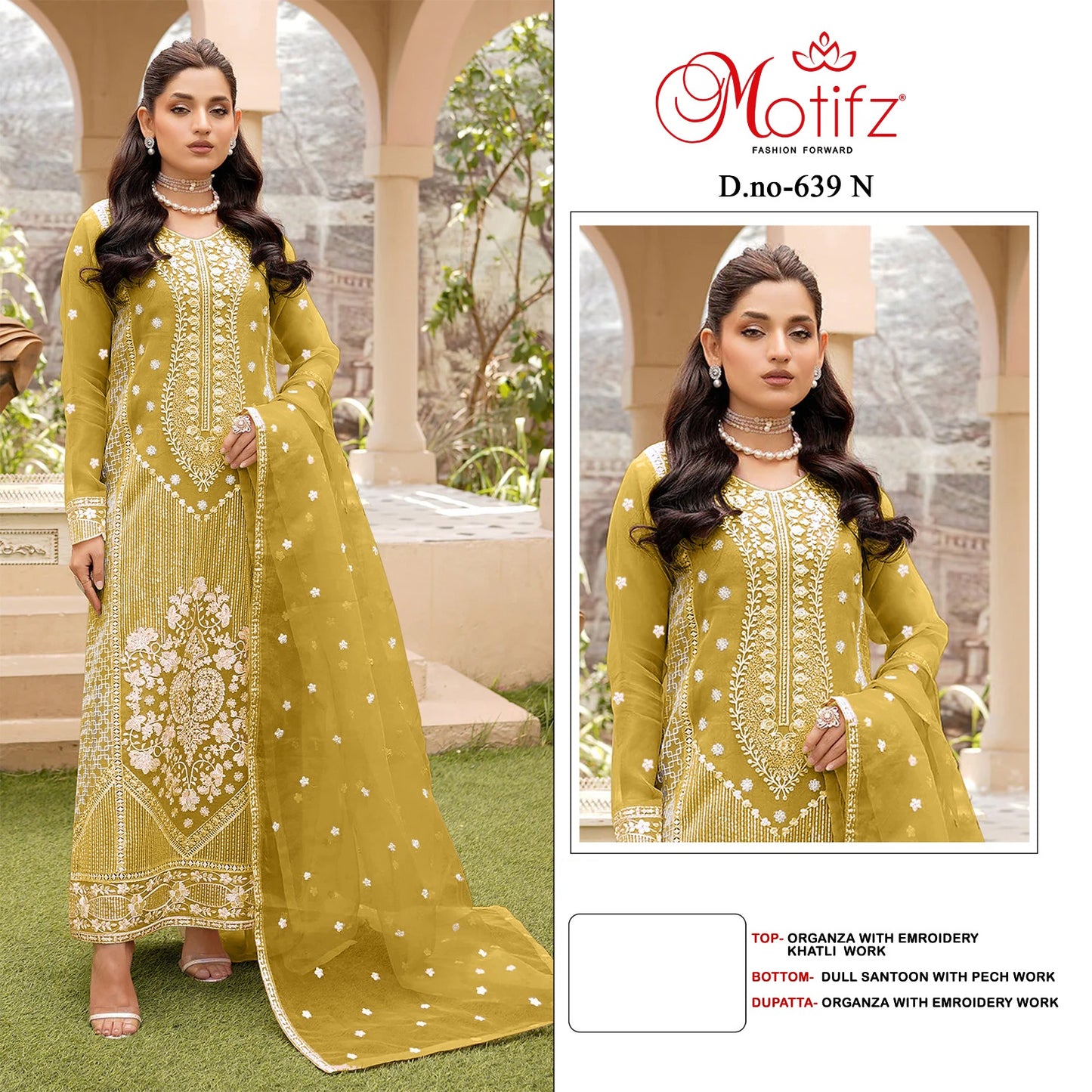 639 Klmn Motifz Organza Pakistani Salwar Suits Supplier Ahmedabad