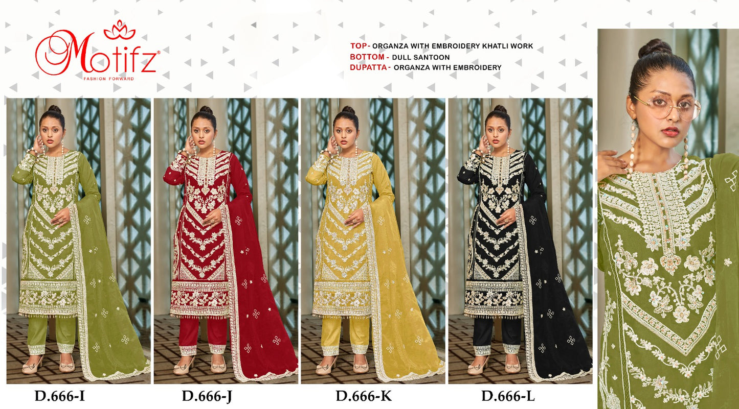 666 Ijkl Motifz Organza Pakistani Salwar Suits Manufacturer Gujarat
