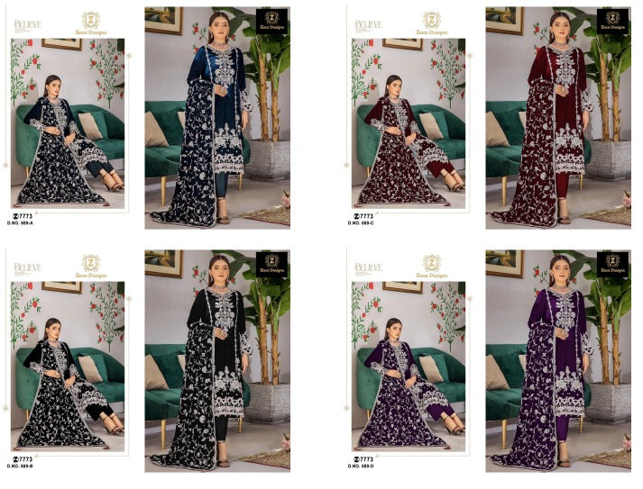 689Abcd Ziaaz Designs Velvet Suits Supplier Gujarat