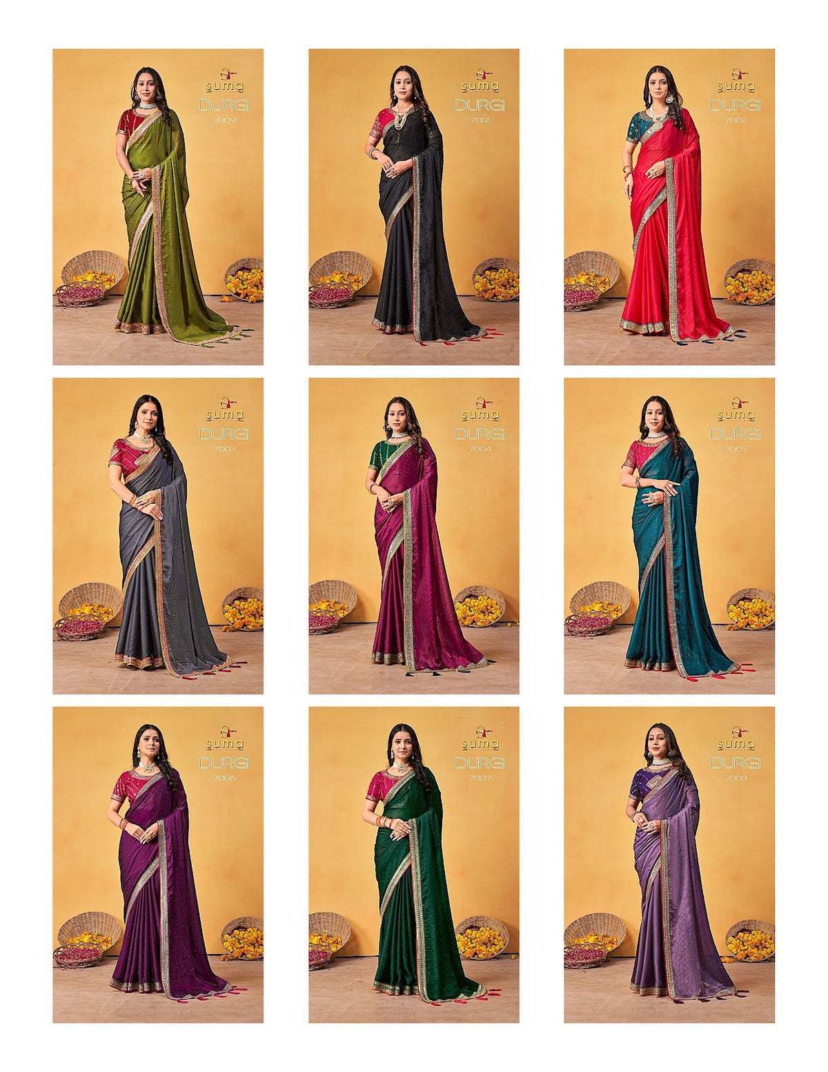 7001 To 7009 Durga Suma Designer Rangoli Sarees Wholesale Price