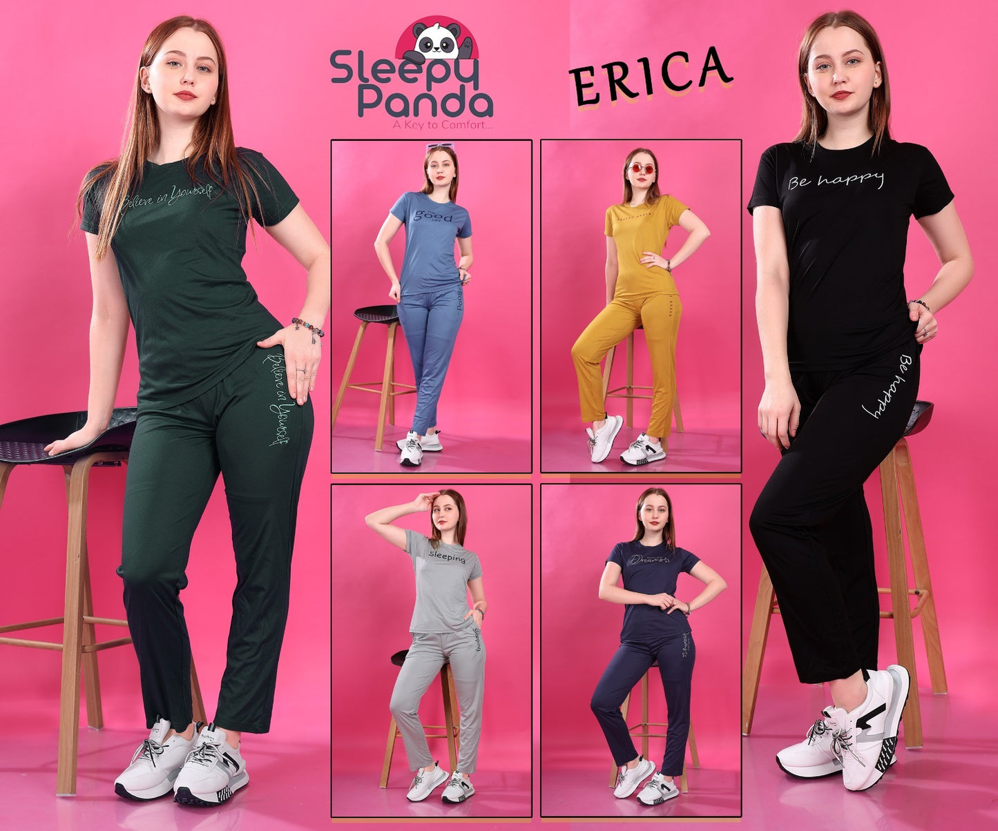 701 Sleepy Panda Tencil Lycra Pyjama Night Suits