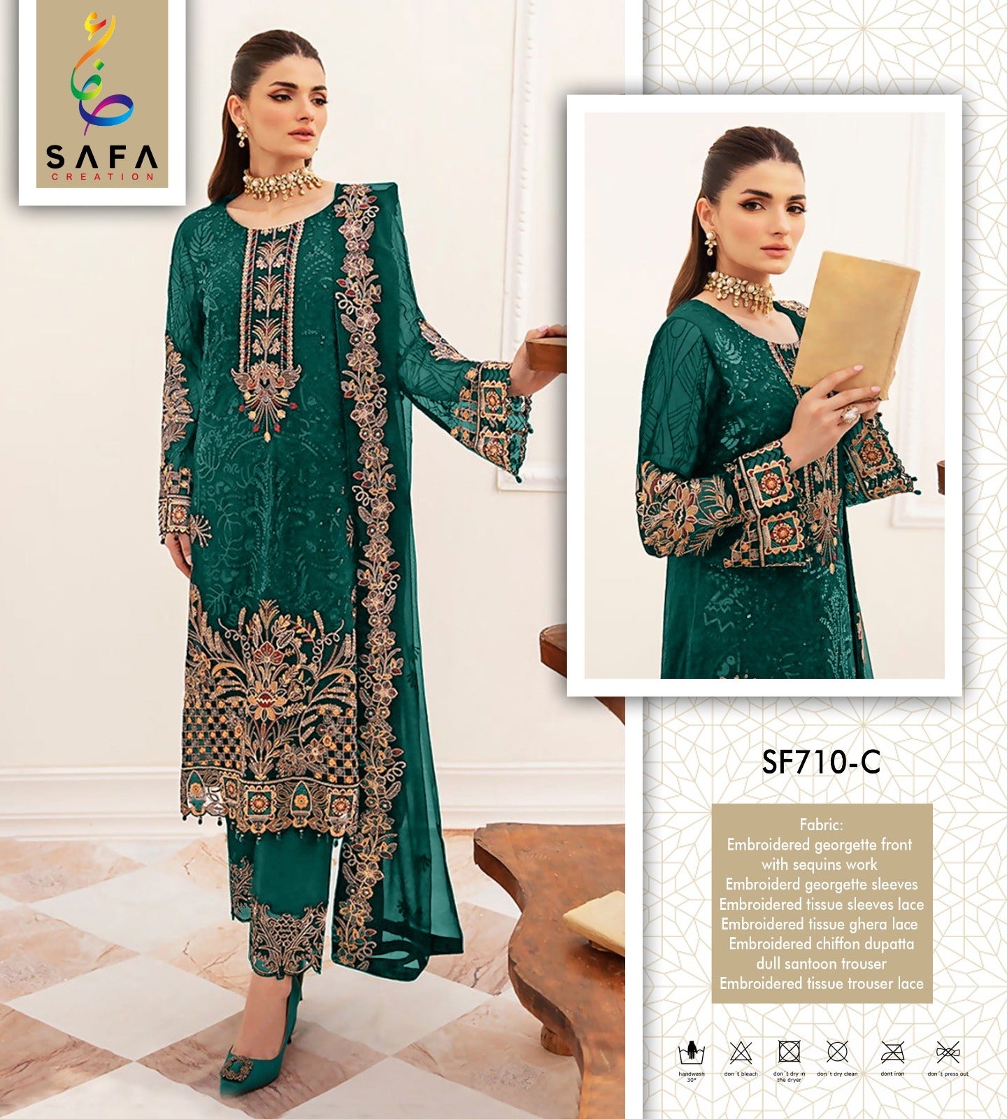 710 Safa Creation Georgette Pakistani Salwar Suits