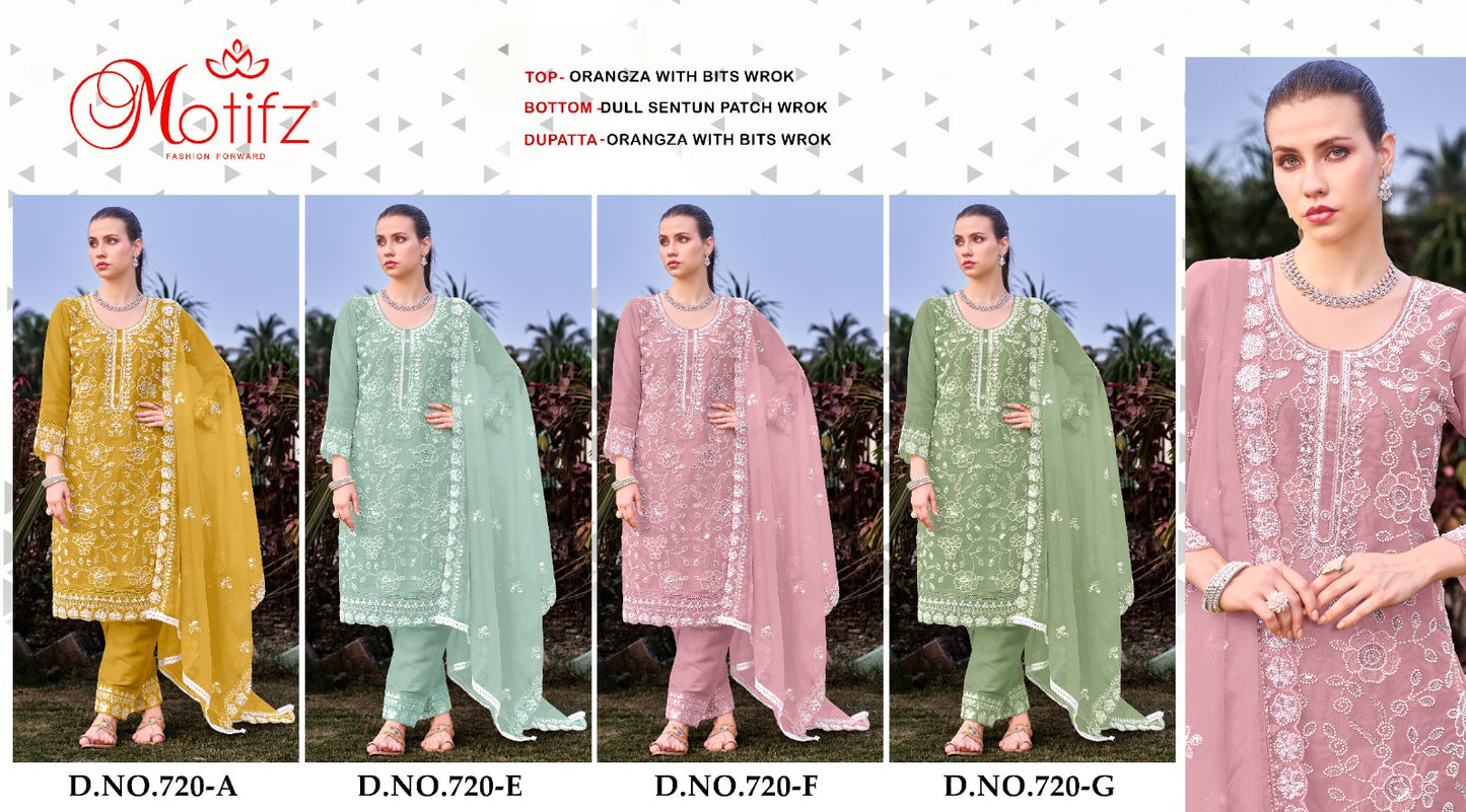 720 Aefg Motifz Organza Pakistani Salwar Suits Manufacturer India