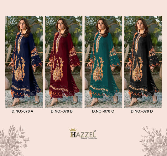 78 Hazzel Rayon Cotton Pakistani Salwar Suits