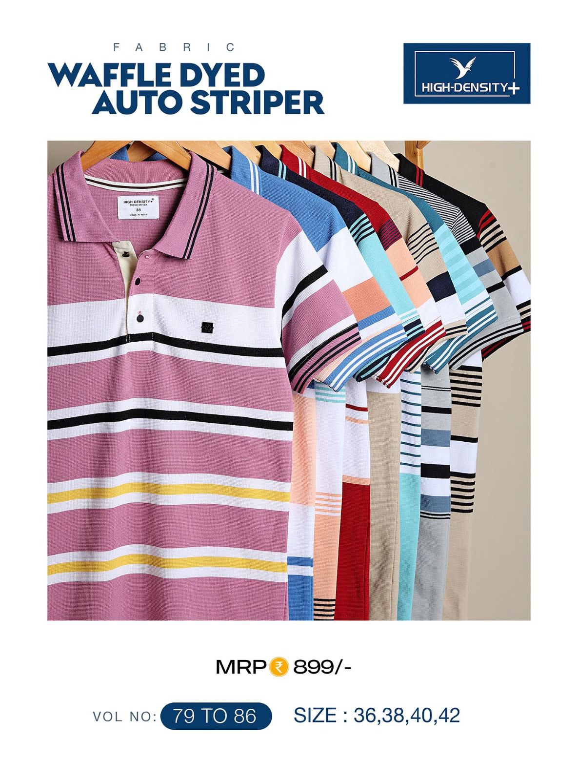 79-86 High Density Auto Stripes Mens Tshirts Supplier Gujarat