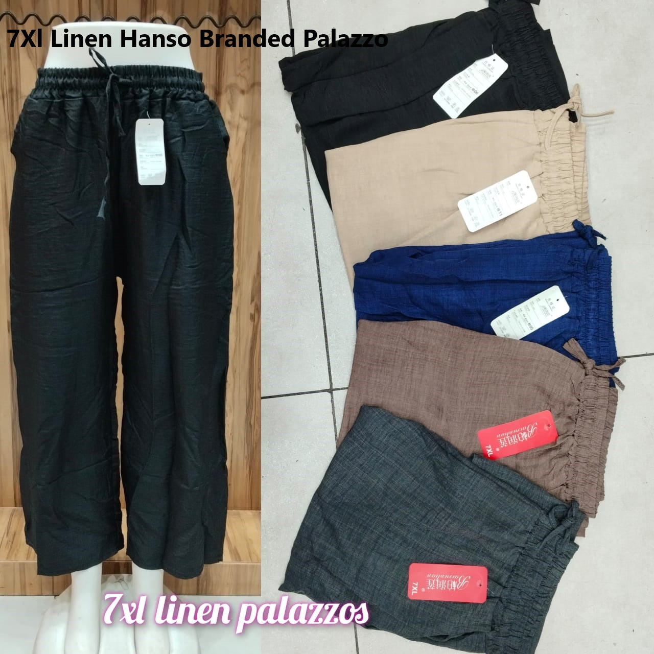 7Xl Linen Hanso Branded Palazzo Wholesale