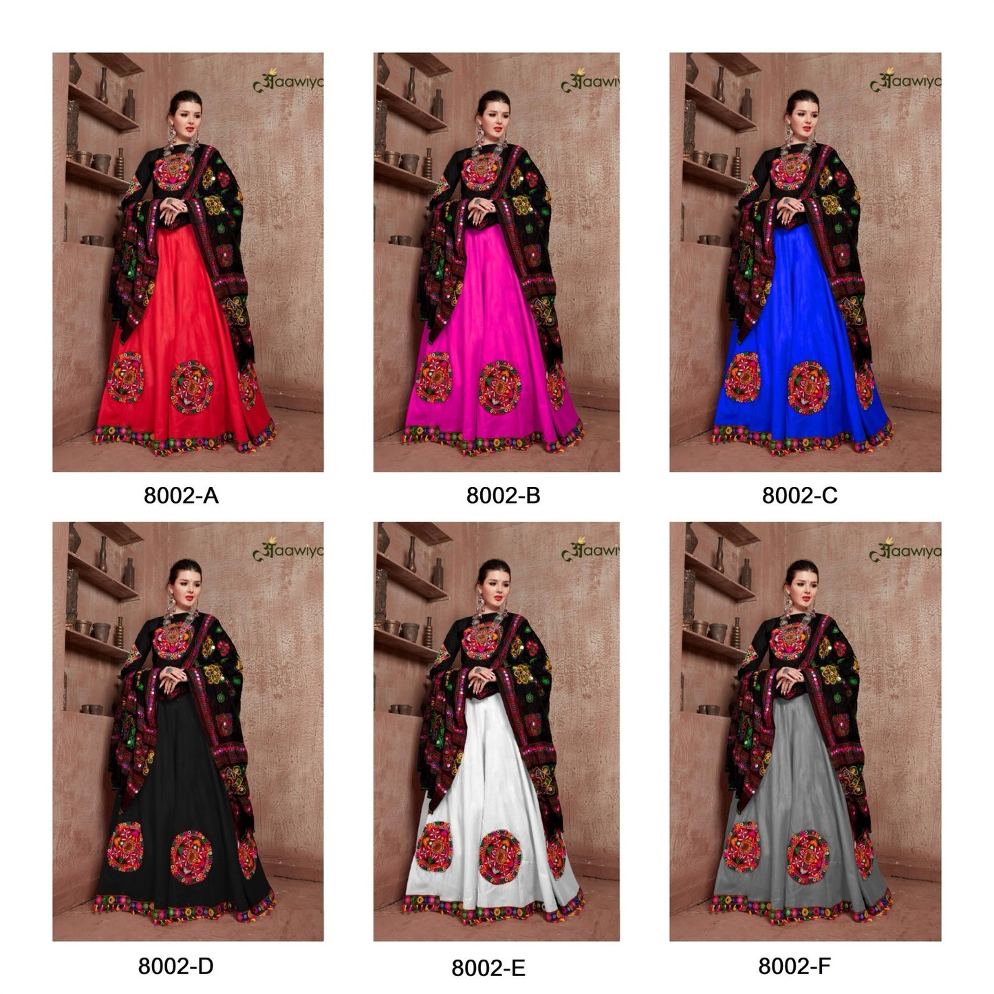 8002 Navratri Garba Art Silk Chaniya Choli Manufacturer Gujarat