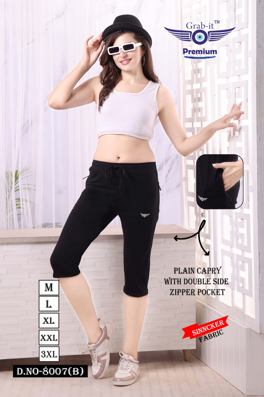 8007 B New Grab It Sinker Womens Capri