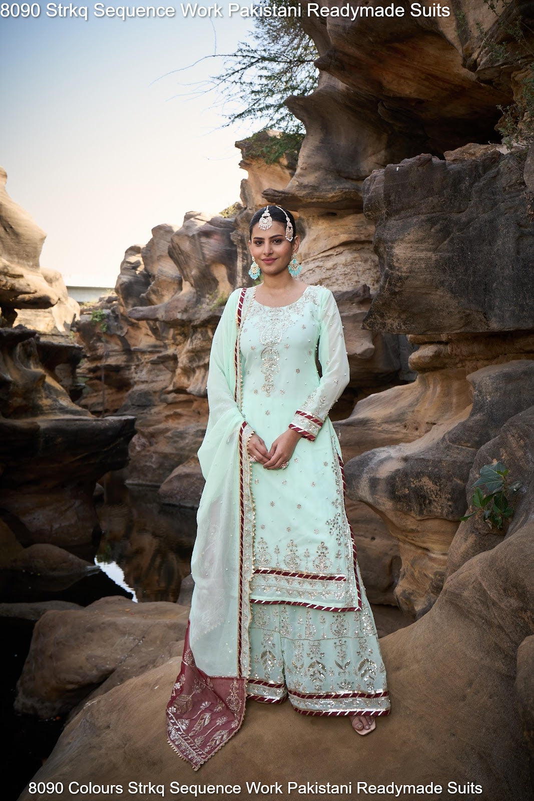 8090 Strkq Faux Georgette Pakistani Readymade Suits Wholesaler Ahmedabad