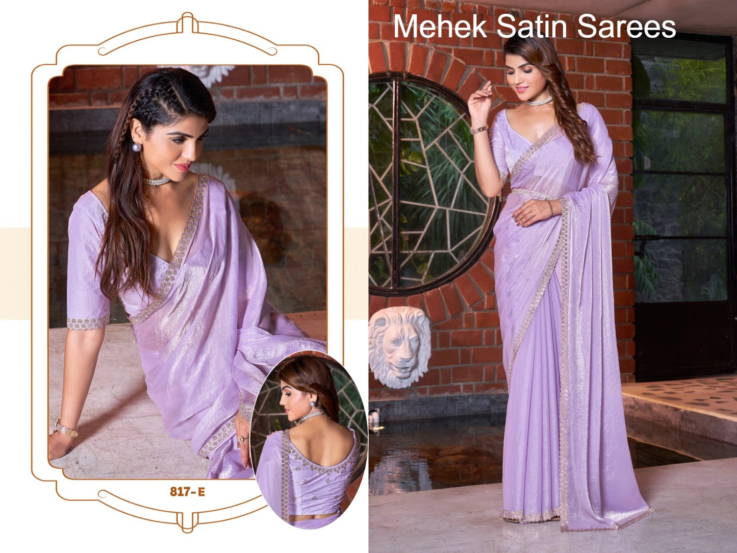 817A To 817E Mehek Satin Sarees Wholesaler Ahmedabad