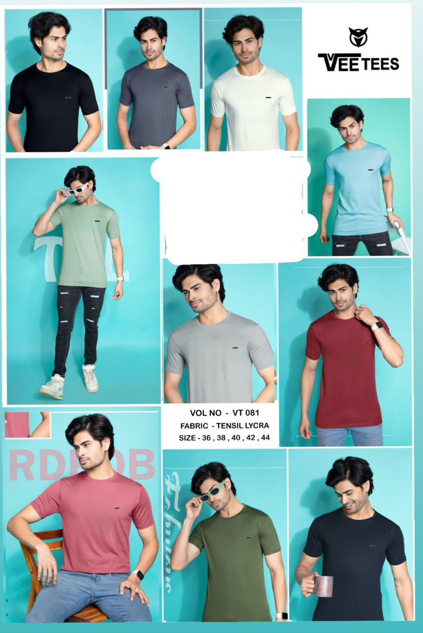 81 Vee Tees Tencil Lycra Mens Tshirts Supplier India