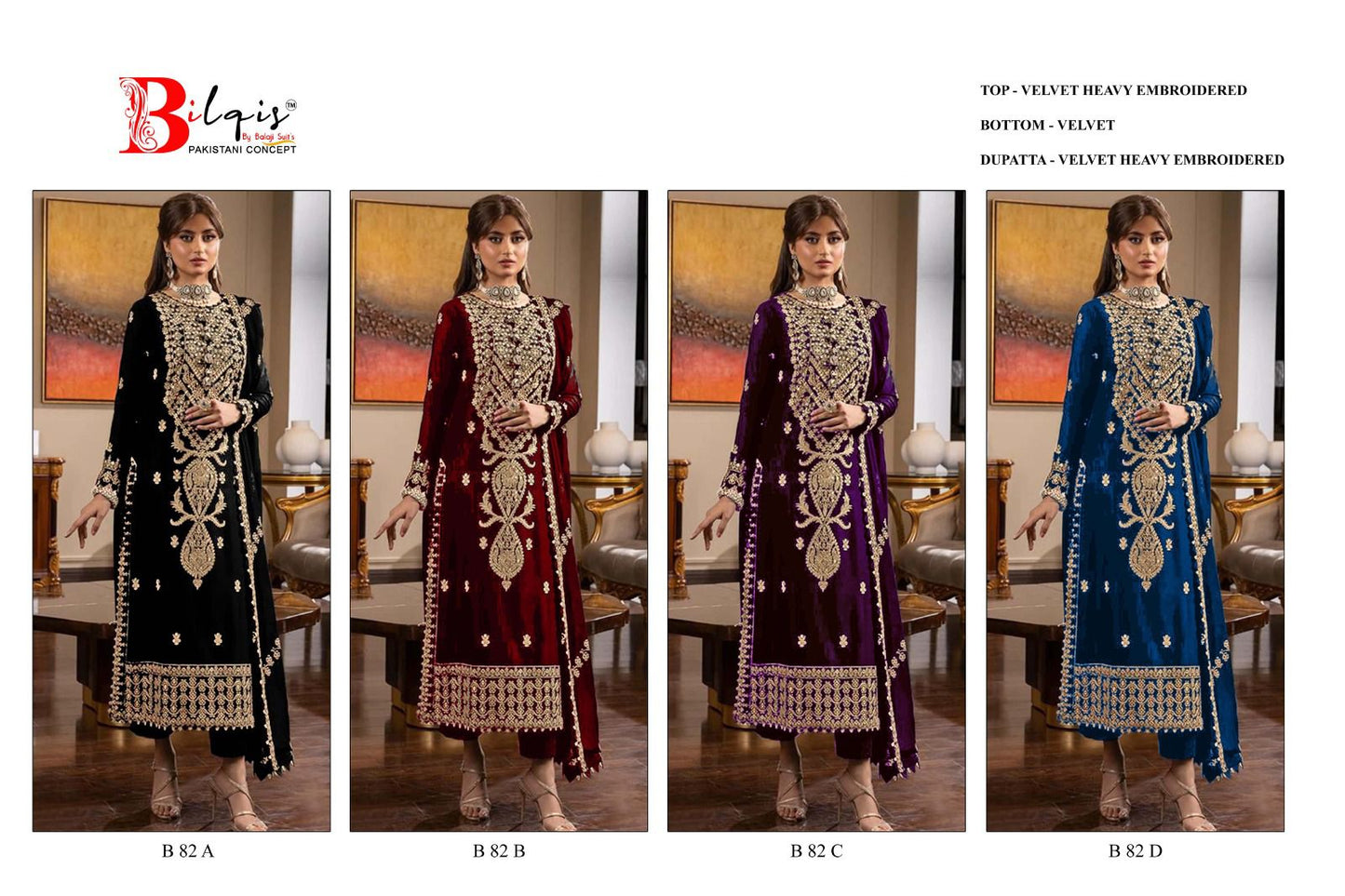 82 Bilqis Velvet Suits Manufacturer India