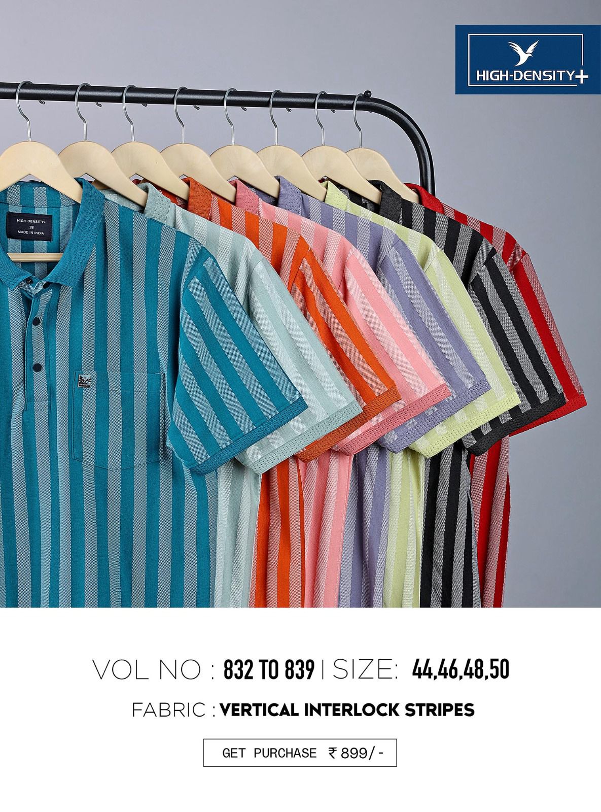 832-839 High Density Vertical Stripes Mens Tshirts Wholesaler