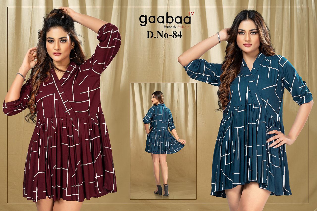 84 Gaabaa Heavy Rayon Designer Long Top
