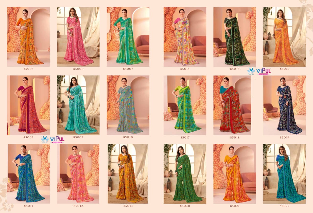 85005-85022 Sangini Vol 2 Vipul Georgette Sarees Manufacturer India