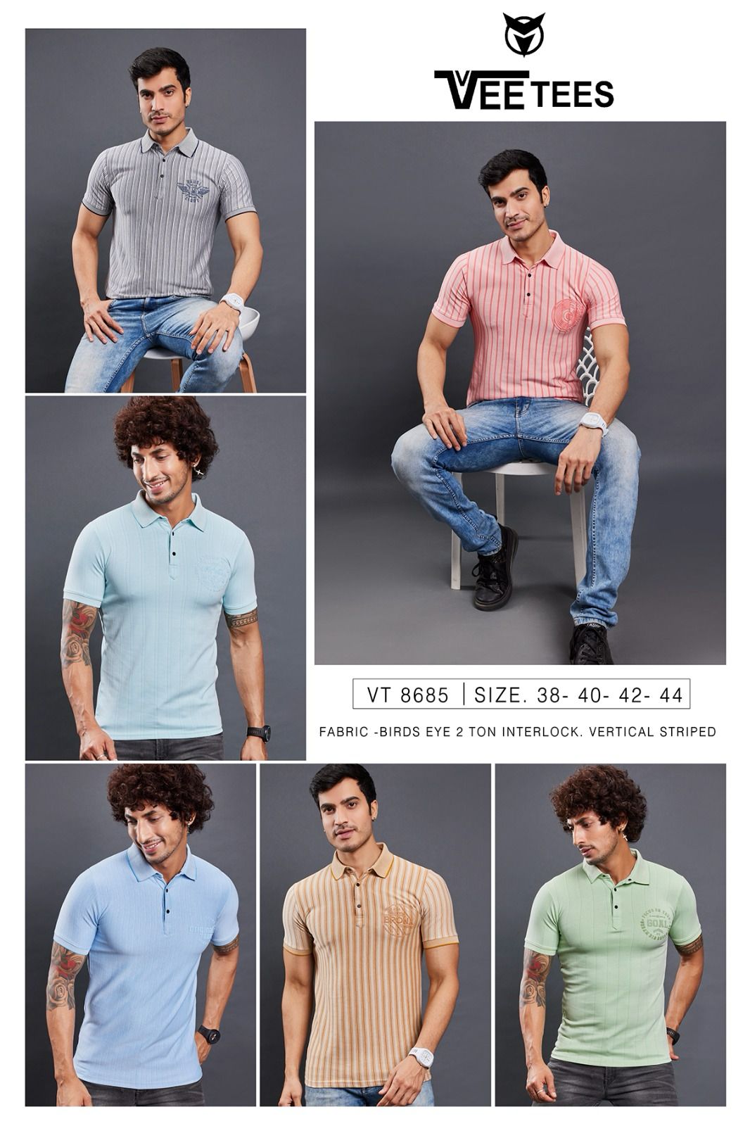 8685 Vee Tees Vertical Mens Tshirts