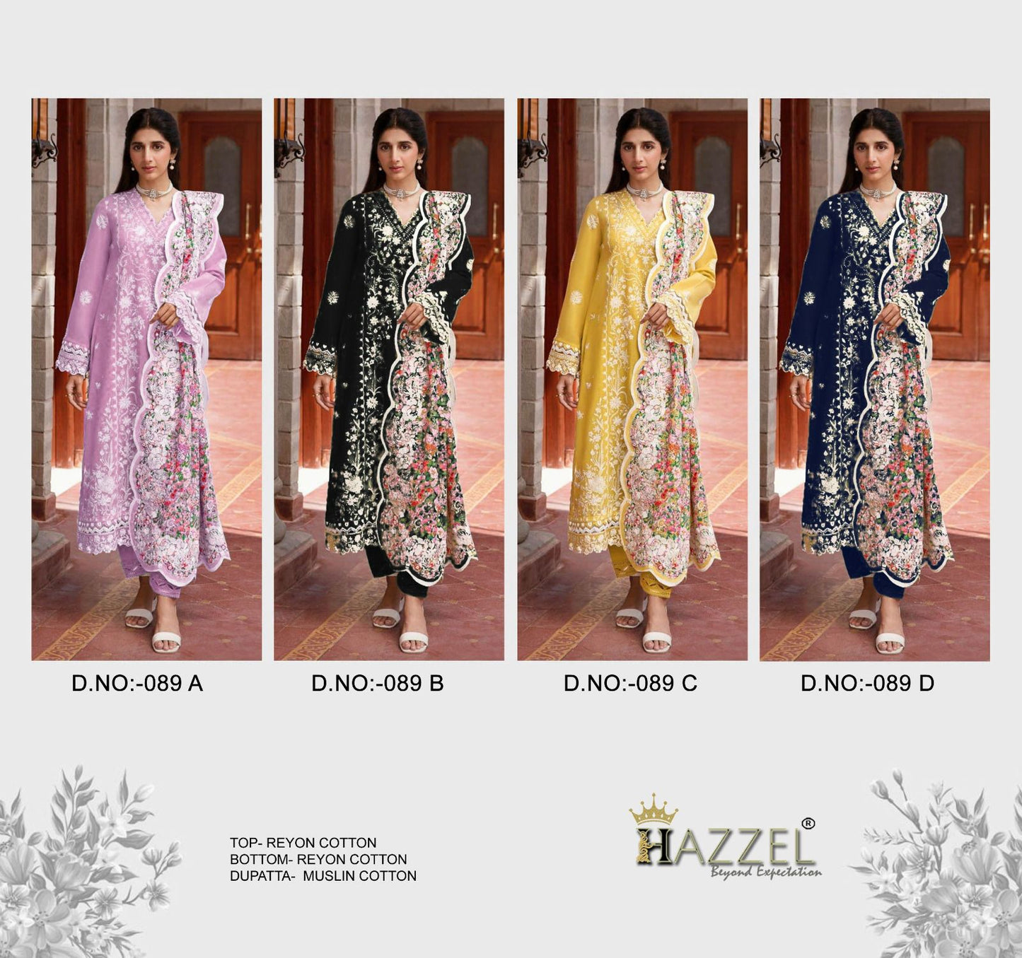 89 Hazzel Rayon Cotton Pakistani Salwar Suits