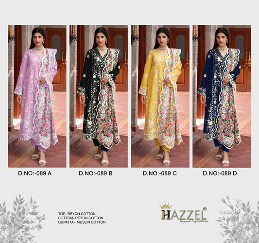 89 Hazzel Rayon Cotton Pakistani Salwar Suits