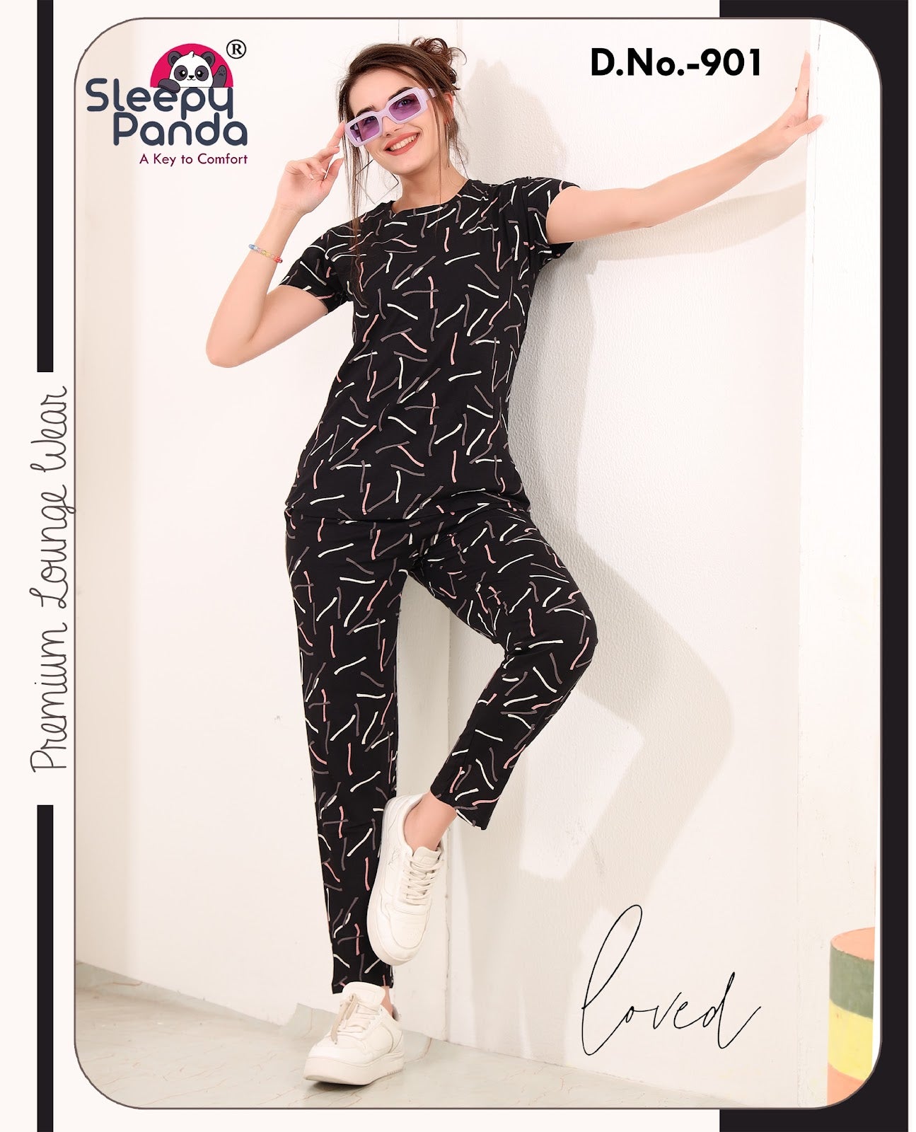 901 Krina Sleepy Panda Pyjama Night Suits Supplier