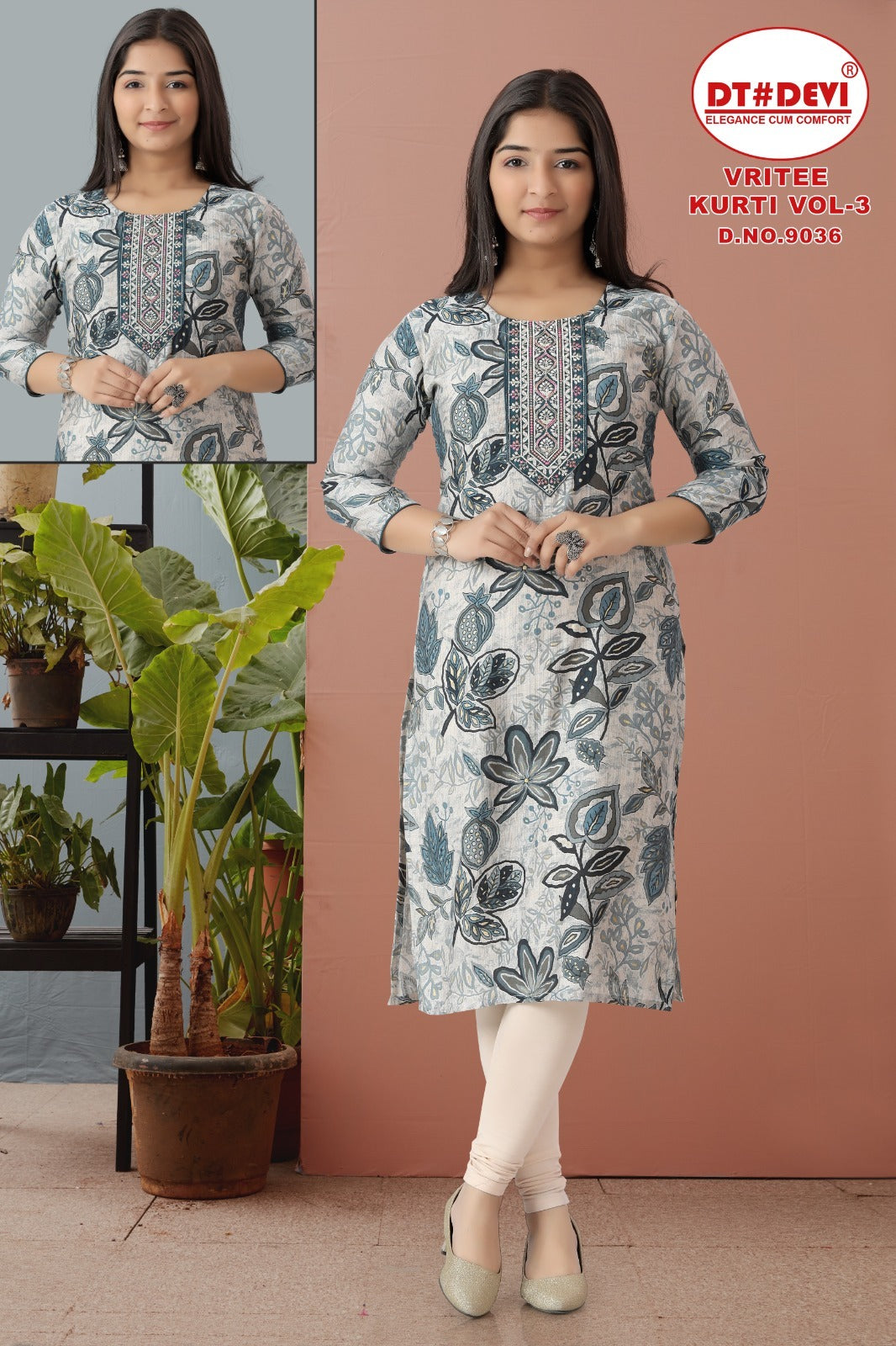 9036 Vritee Vol 3 Dt Devi Vetican Girls Kurti Manufacturer
