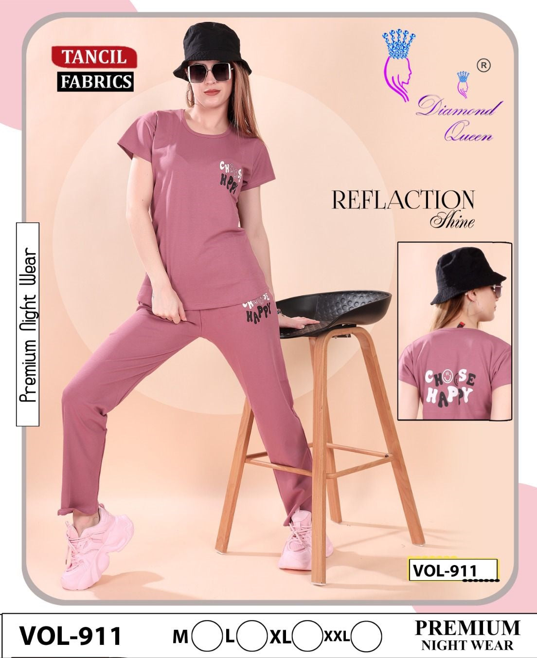 911 Diamond Queen Tencil Pyjama Night Suits Wholesale Price