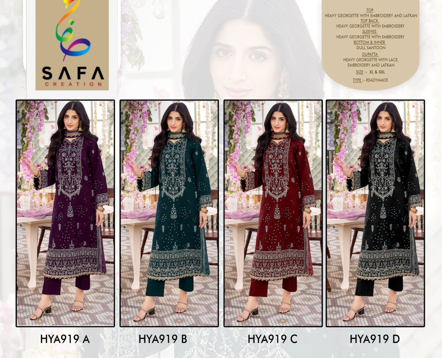 919 Safa Creation Georgette Pakistani Salwar Suits Supplier