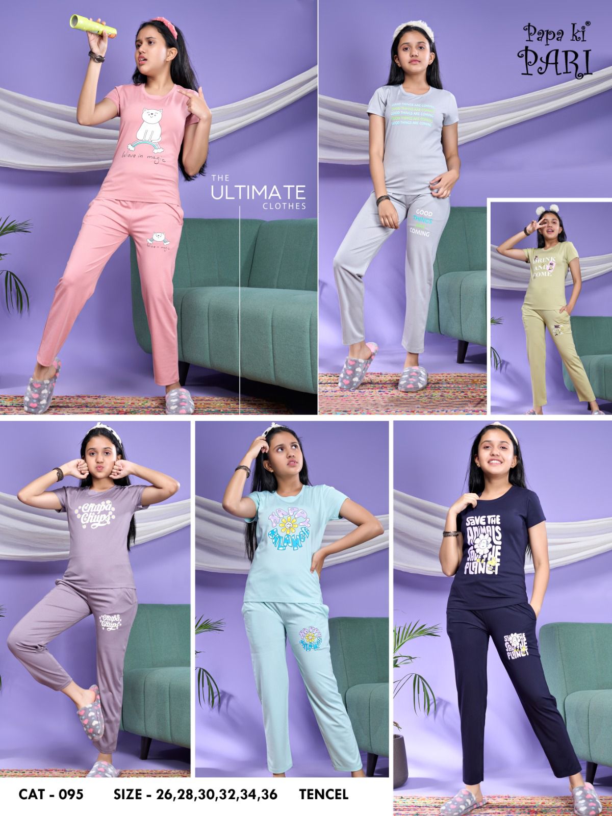 95 Papa Ki Pari Tencil Lycra Girls Pant Set