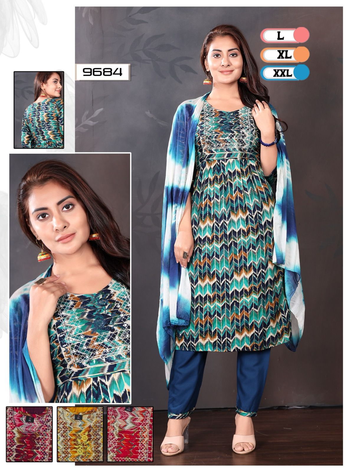 9684 Mmc Foil Readymade Pant Style Suits Exporter Ahmedabad