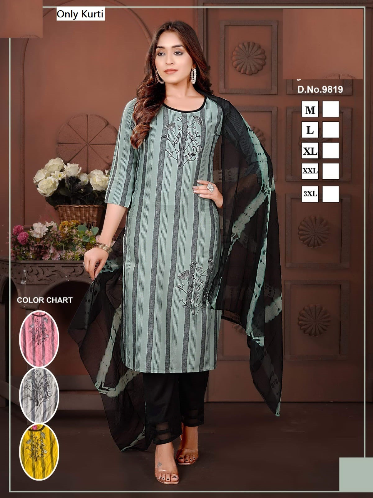 9819 Jnx Fancy Straight Cut Kurtis Manufacturer