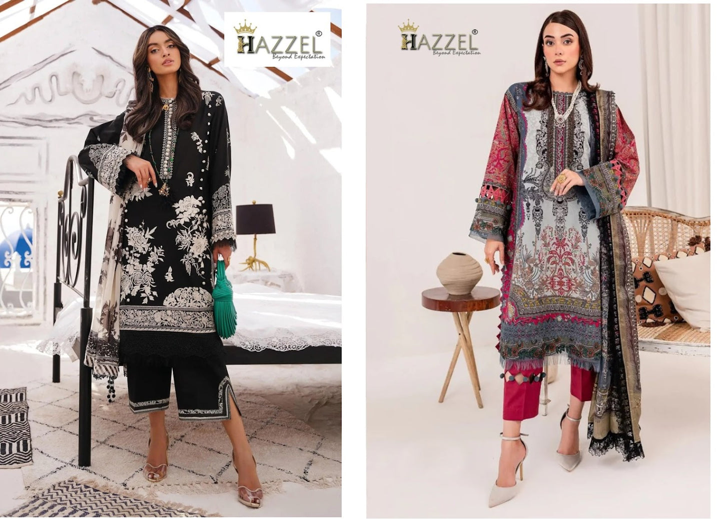 99-101 Hazzel Cotton Pakistani Patch Work Suits Exporter