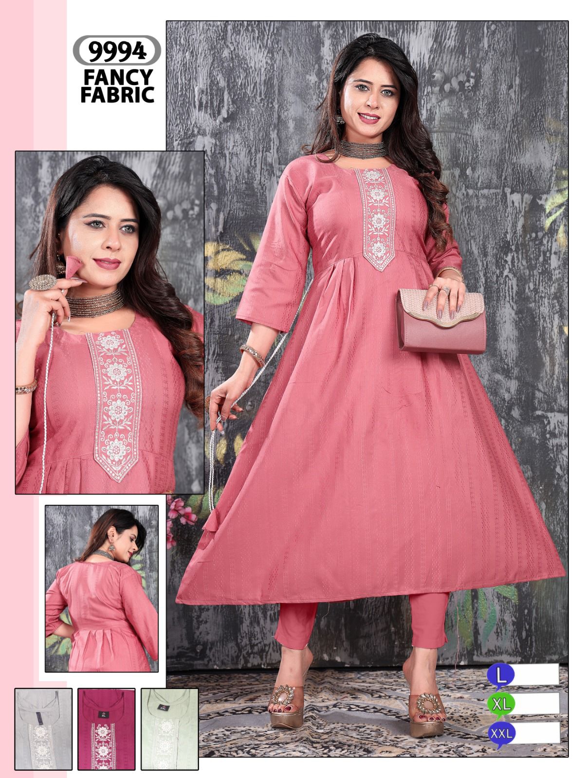 9994-9996 Mmc Anarkali Kurtis Manufacturer India