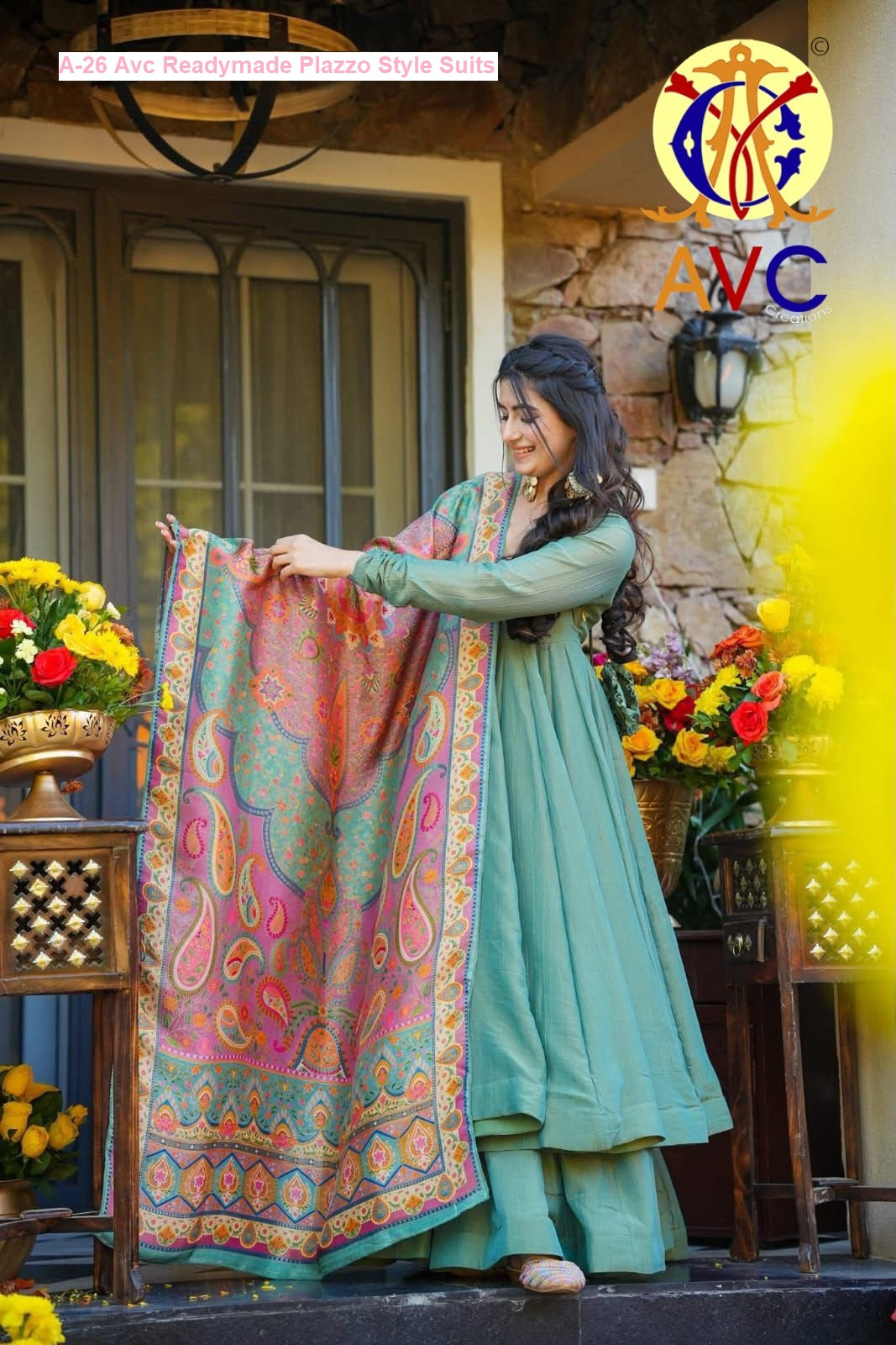 A-26 Avc Nc Silk Readymade Plazzo Style Suits Manufacturer