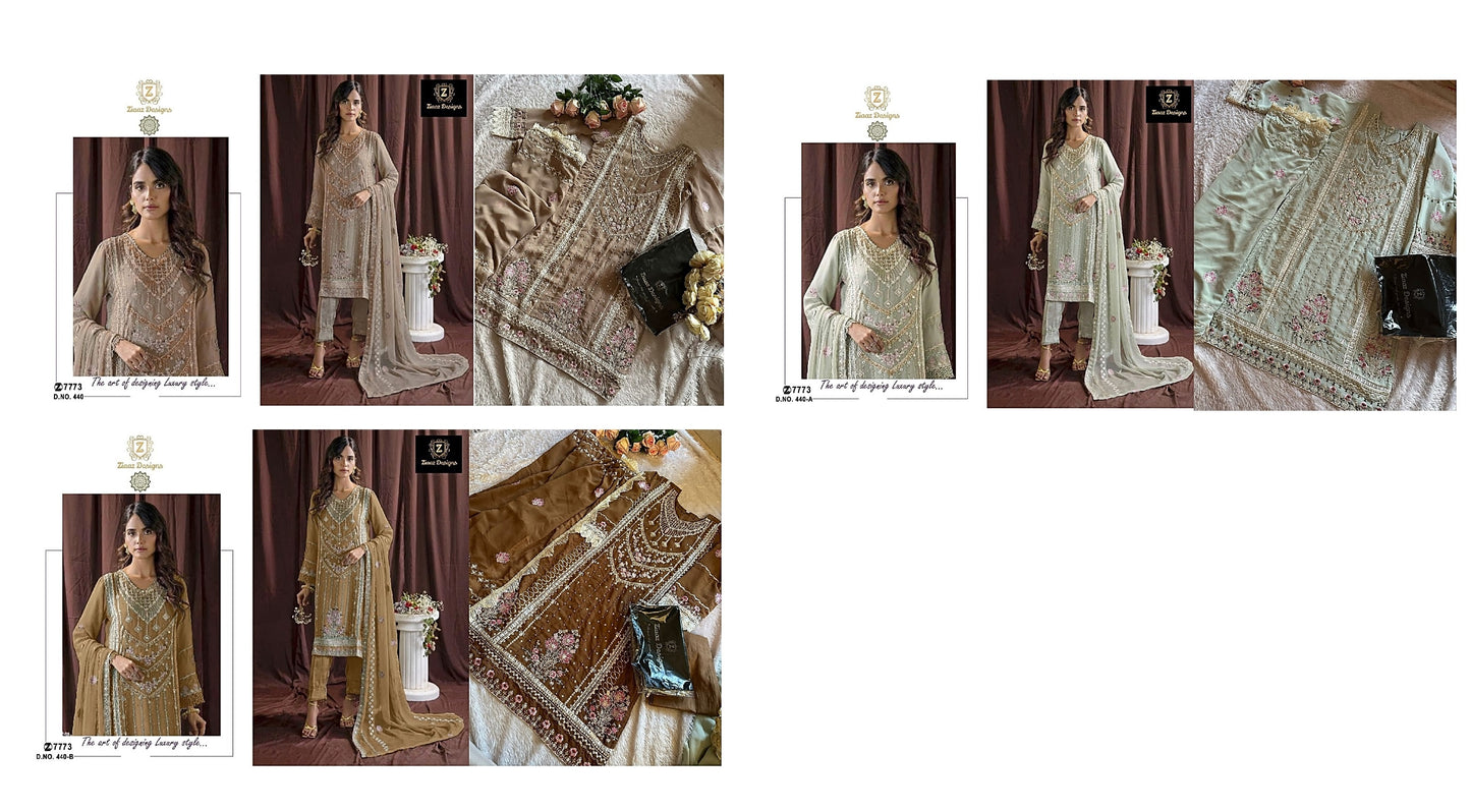 440 Ziaaz Designs Georgette Pakistani Salwar Suits