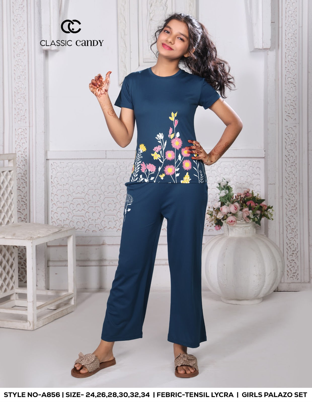 A856 Classic Candy Tencil Lycra Girls Co Ord Set Wholesale