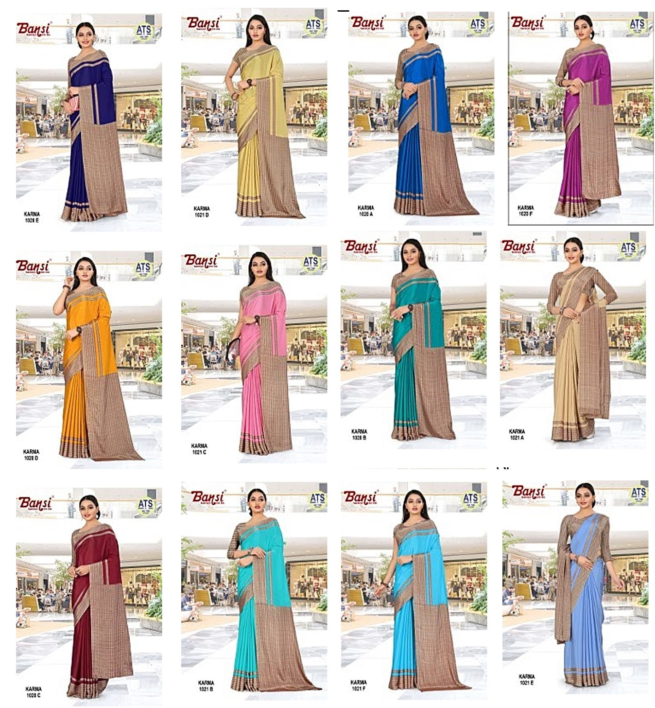 Karma Bansi Fashion Crape Uniform Sarees
