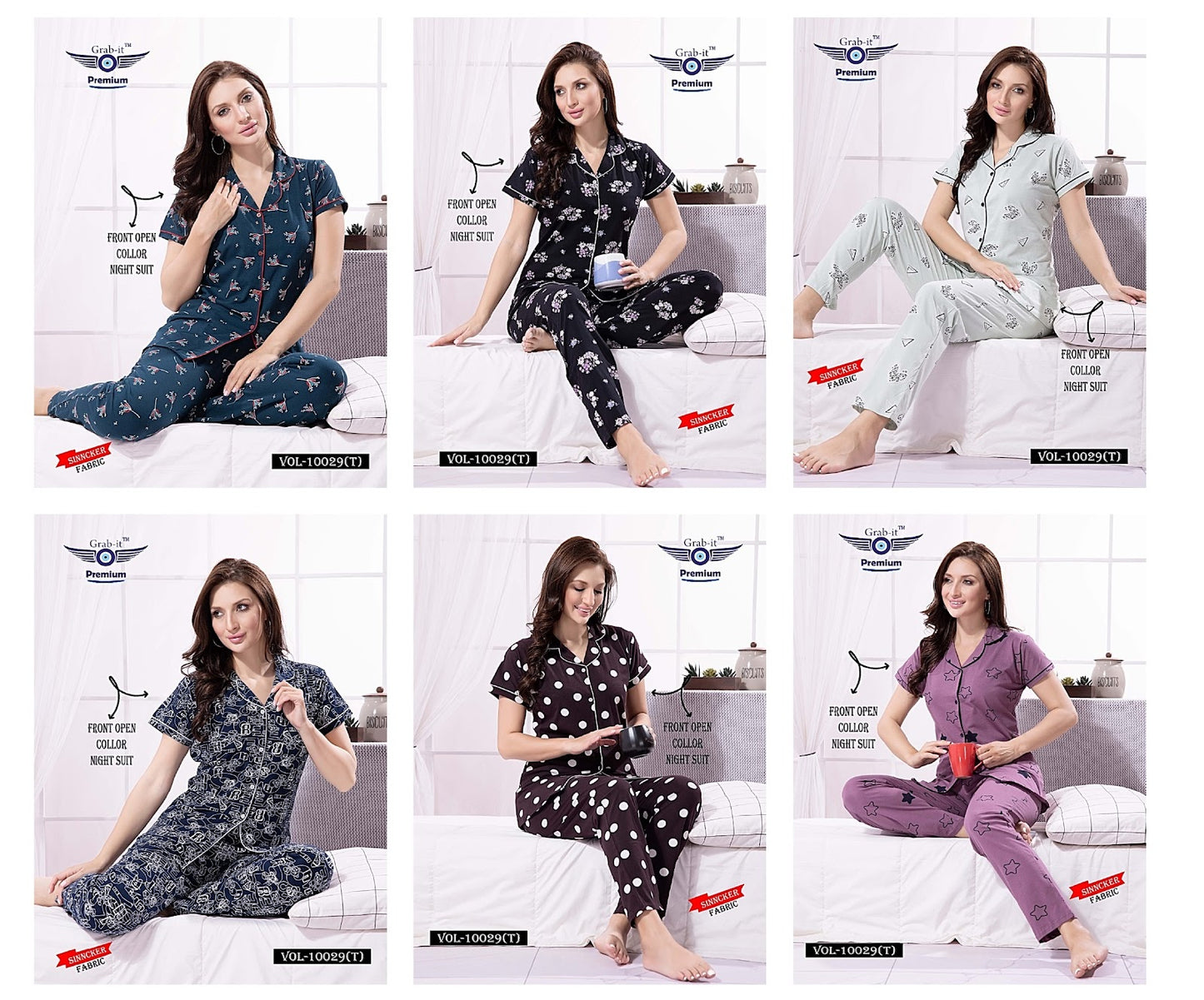 10029 T Grab It Sinker Collar Night Suits Exporter